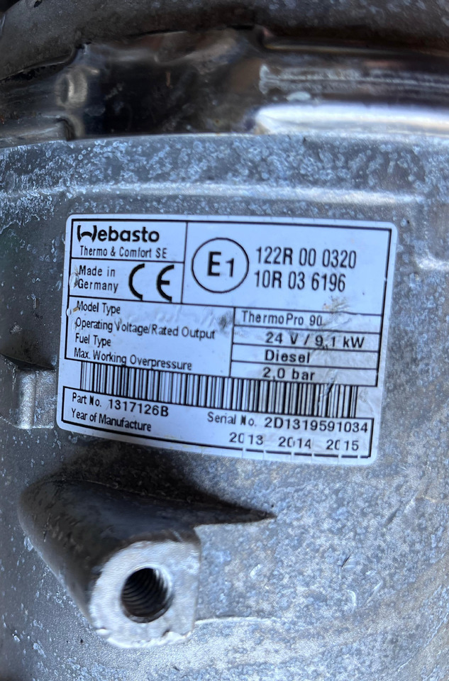 WEBASTO Heating Ventilation 1317126B - Verwarming/ Ventilatie: afbeelding 3 WEBASTO Heating Ventilation 1317126B - Verwarming/ Ventilatie: afbeelding 3