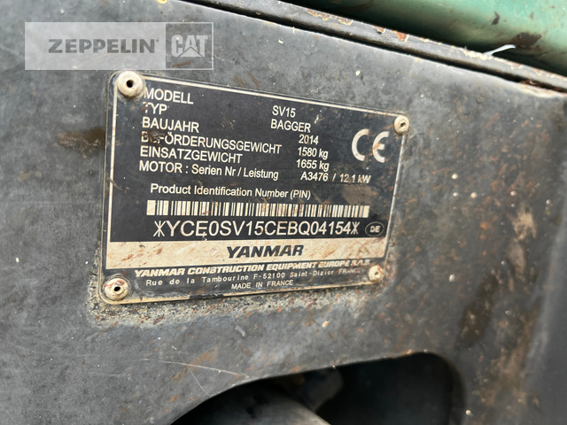 Yanmar SV15 - Minigraafmachine: afbeelding 2 Yanmar SV15 - Minigraafmachine: afbeelding 2