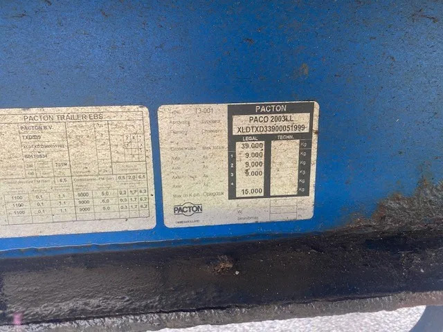 Pacton schuifzeil, 3 asser, SAF , luchtvering, trommelremmen - Schuifzeiloplegger: afbeelding 4 Pacton schuifzeil, 3 asser, SAF , luchtvering, trommelremmen - Schuifzeiloplegger: afbeelding 4